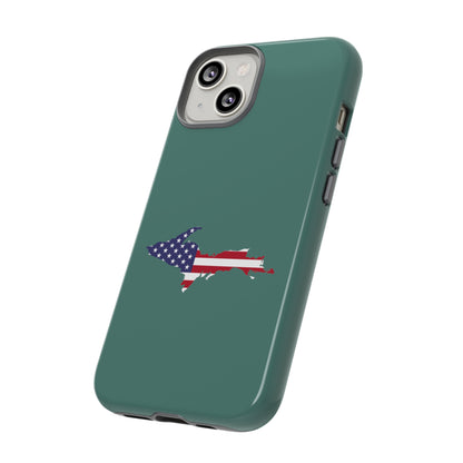 Michigan Upper Peninsula Tough Phone Case (Copper Green w/ UP USA Outline) | Apple iPhone