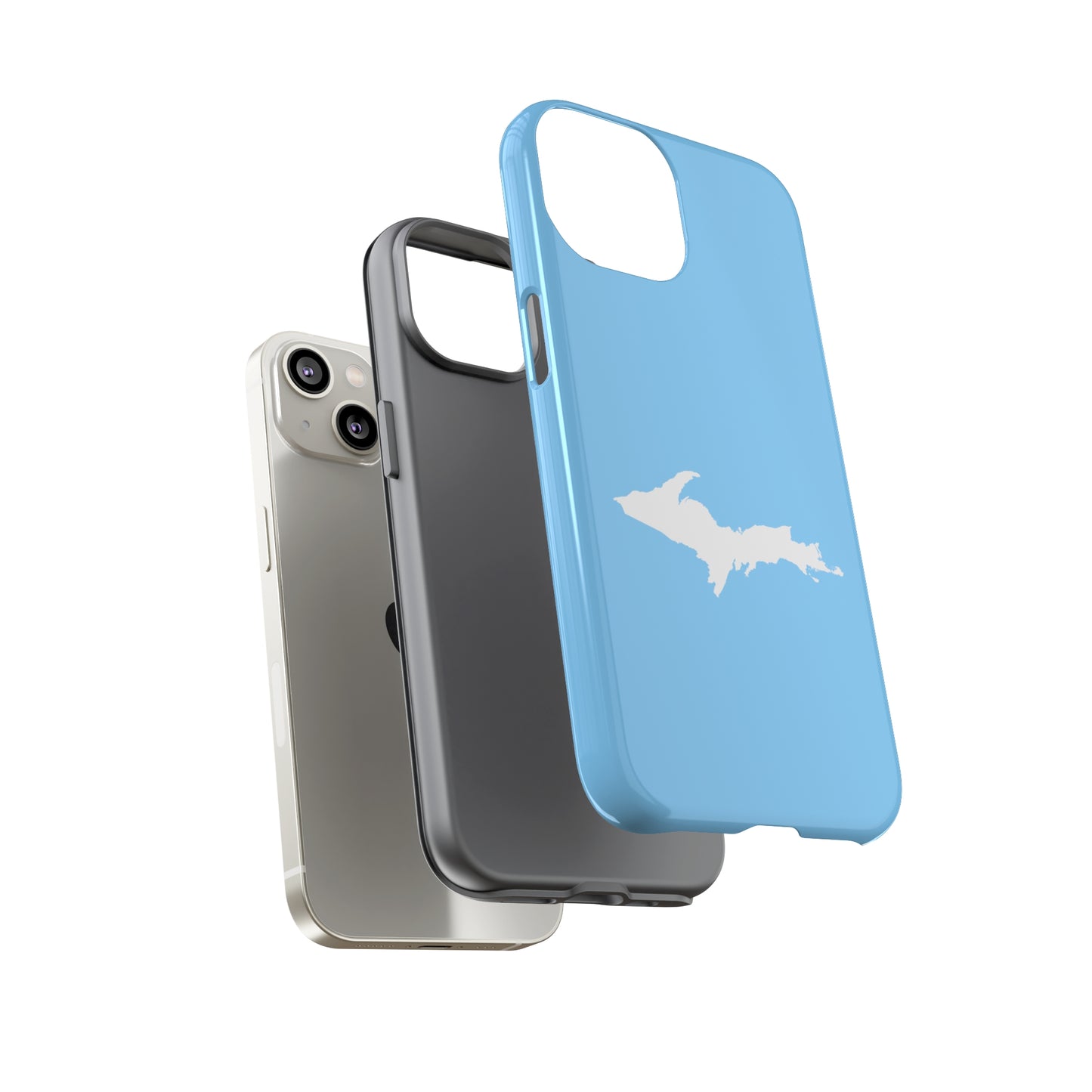 Michigan Upper Peninsula Tough Phone Case (McNamera Blue w/ UP Outline) | Apple iPhone