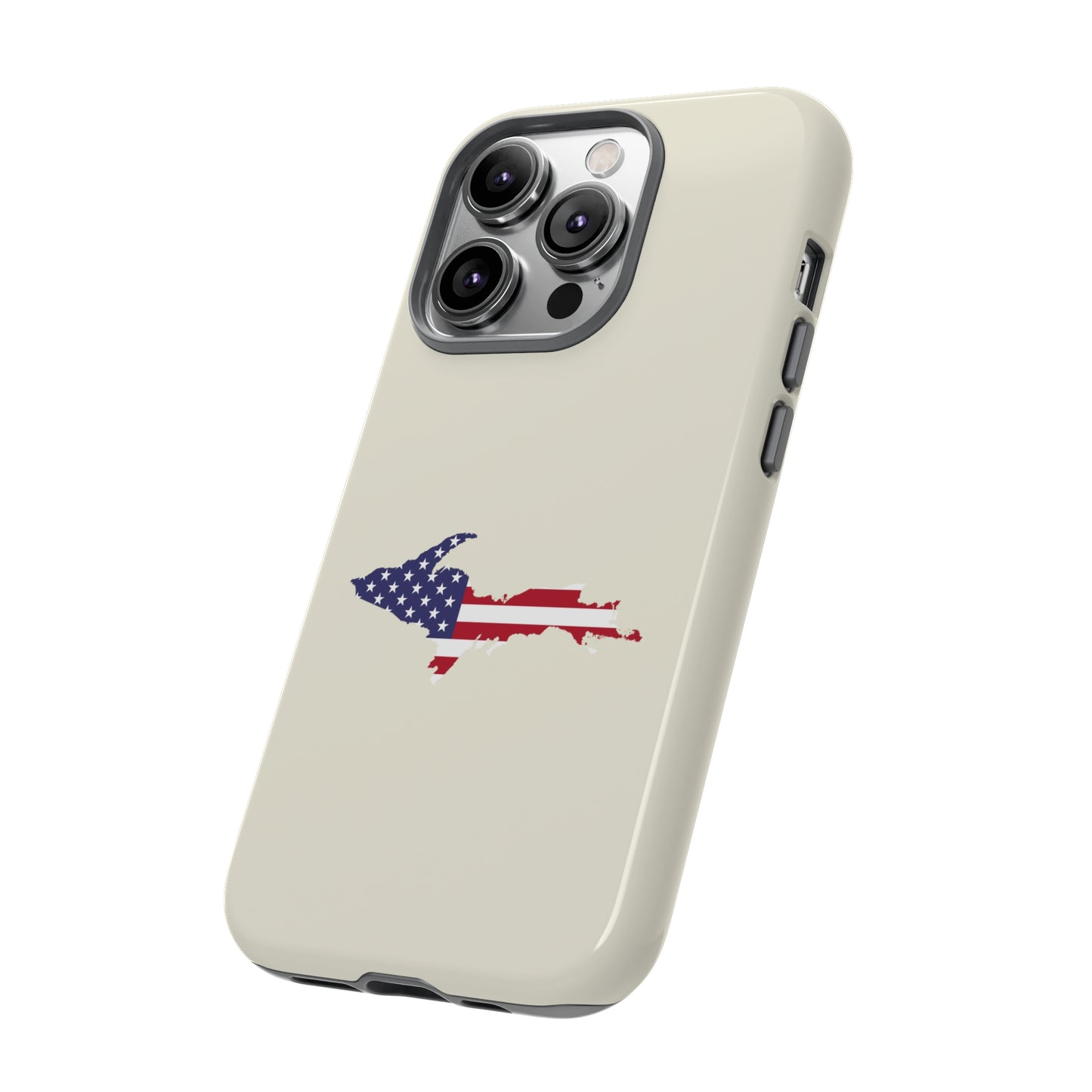 Michigan Upper Peninsula Tough Phone Case (Ivory Color w/ UP USA Outline) | Apple iPhone