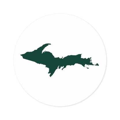 Michigan Upper Peninsula Round Stickers (w/ Green UP Outline) | Indoor\Outdoor