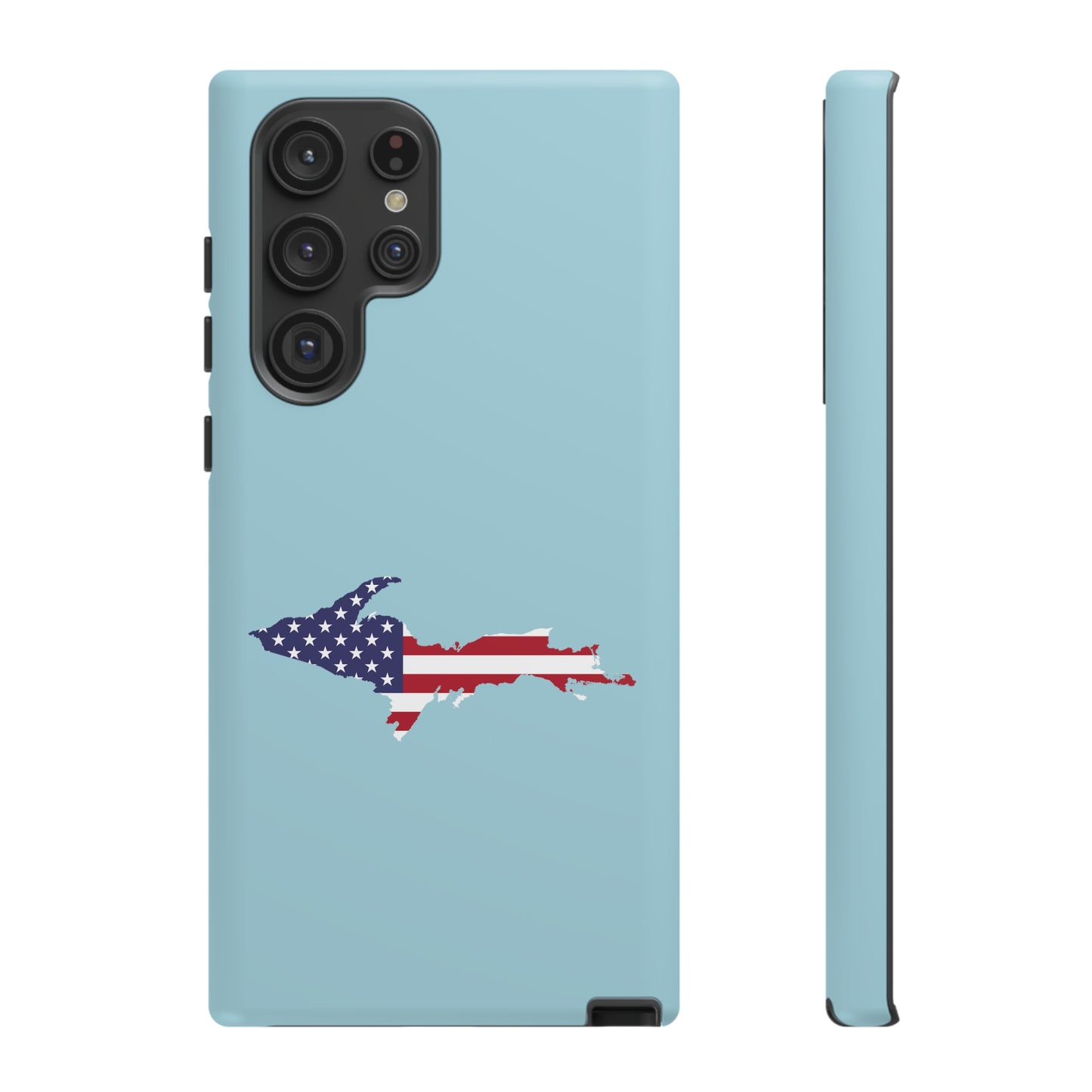 Michigan Upper Peninsula Tough Phone Case ('58 Caddie Blue w/ UP USA Flag Outline) | Samsung & Pixel Android