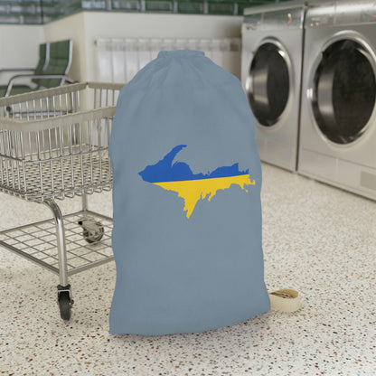 Michigan Upper Peninsula Laundry Bag (B-24 Liberator Grey w/ UP Ukraine Flag Outline)