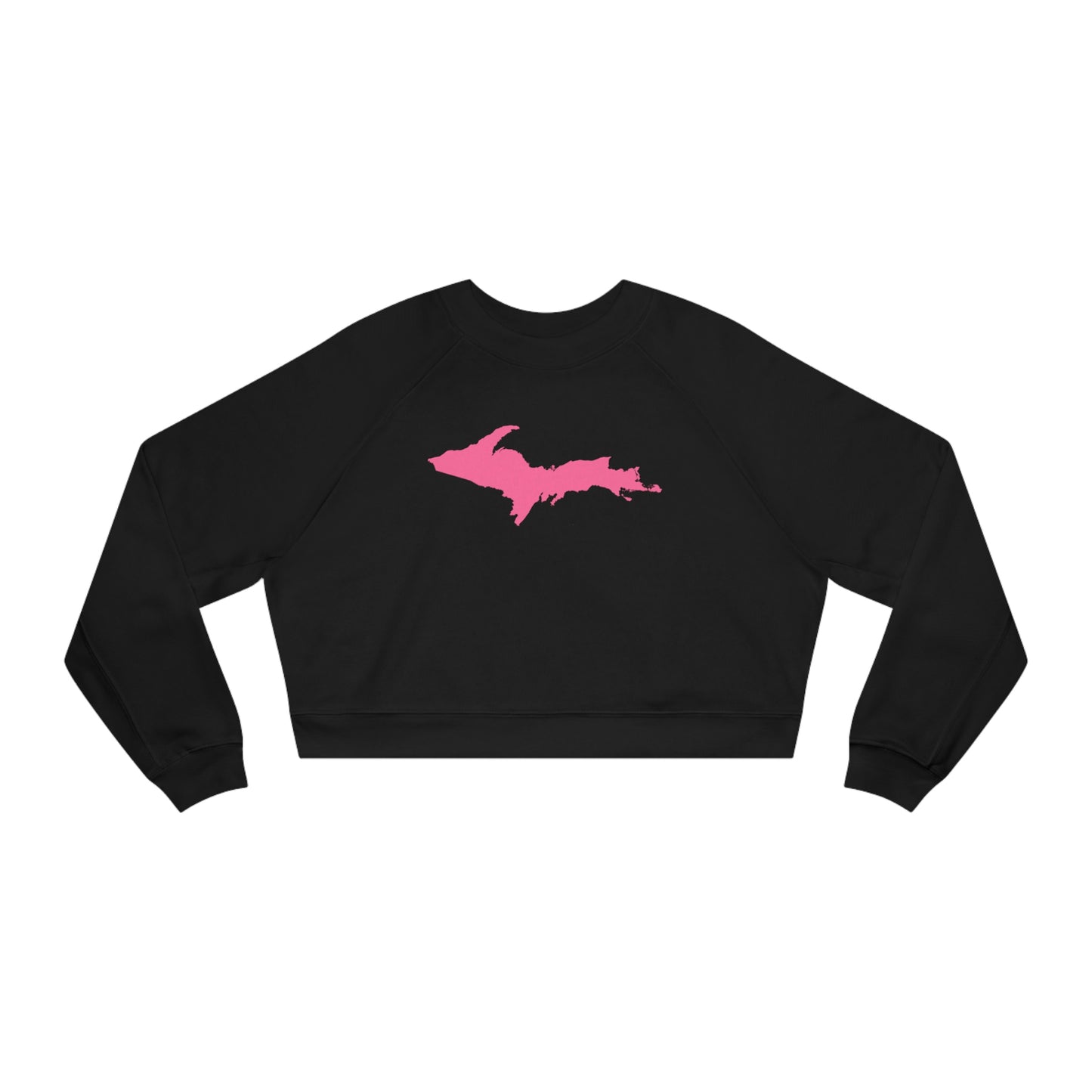 Michigan Upper Peninsula Sweatshirt (w/ Pink UP Outline) | Cropped Mid-Length