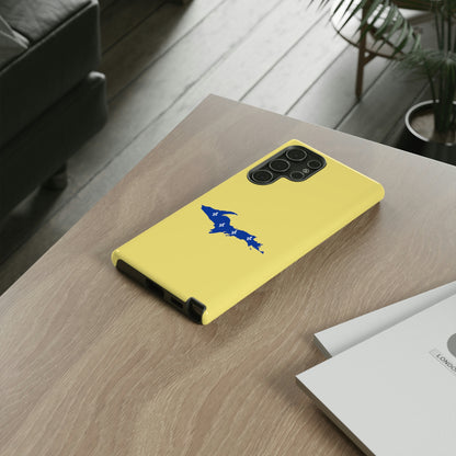 Michigan Upper Peninsula Tough Phone Case (Yellow Cherry Color w/ UP Quebec Flag Outline) | Samsung & Pixel Android