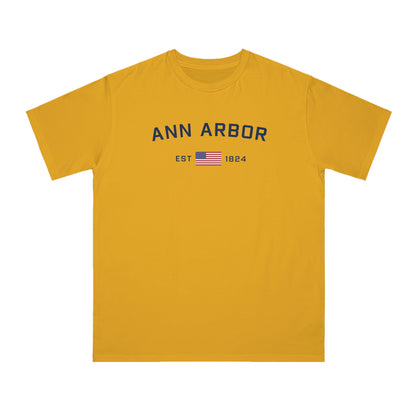 'Ann Arbor EST 1824' T-Shirt (w/ USA Flag) | Organic Unisex