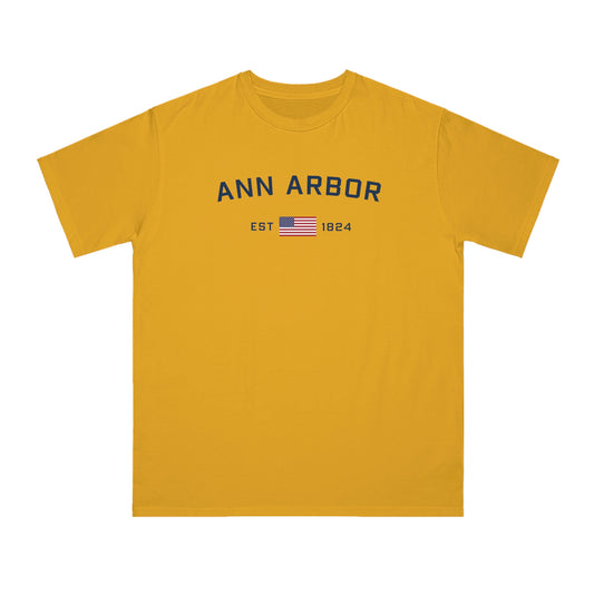 'Ann Arbor EST 1824' T-Shirt (w/ USA Flag) | Organic Unisex