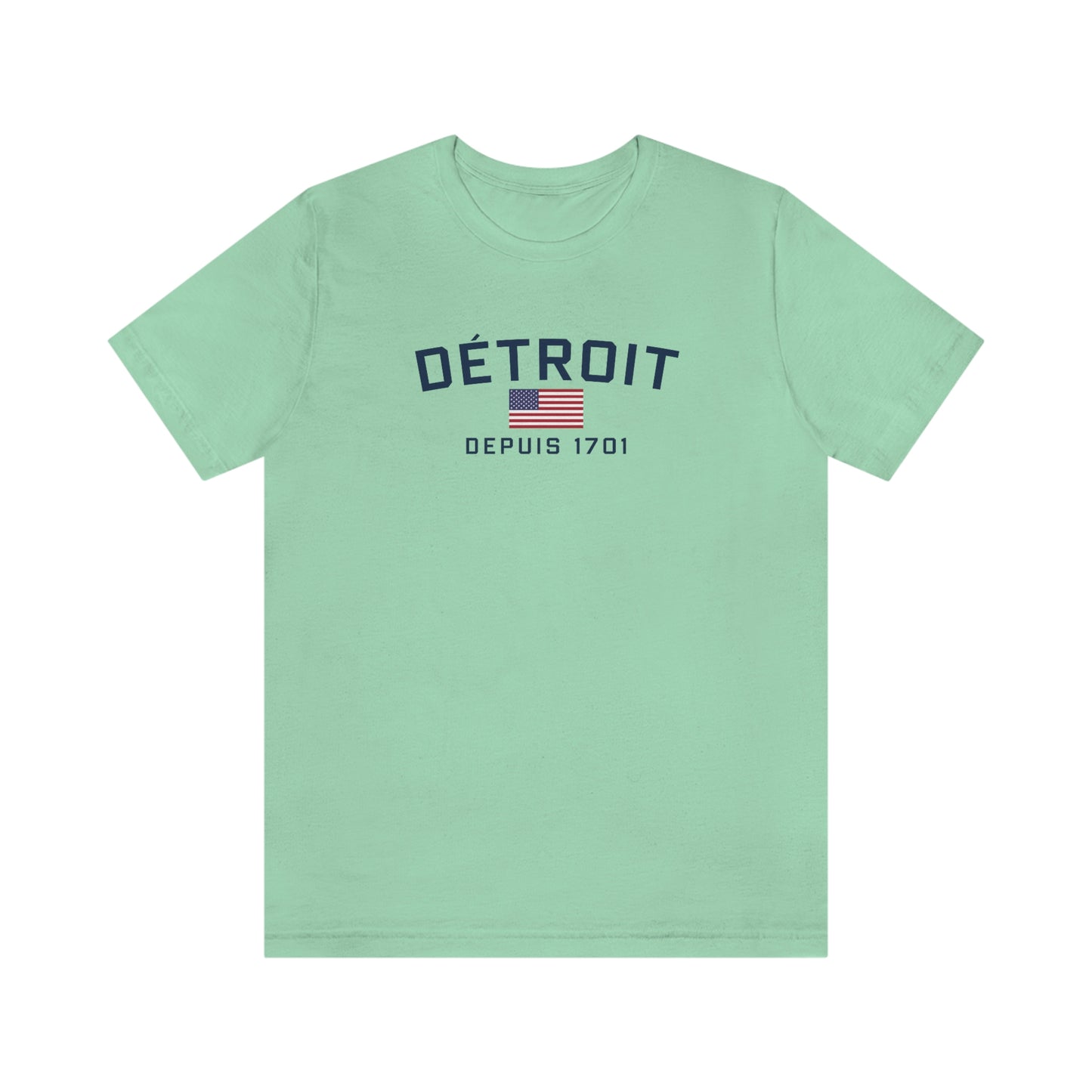 'Détroit Depuis 1701' T-Shirt (w/USA Flag Outline) | Unisex Standard Fit