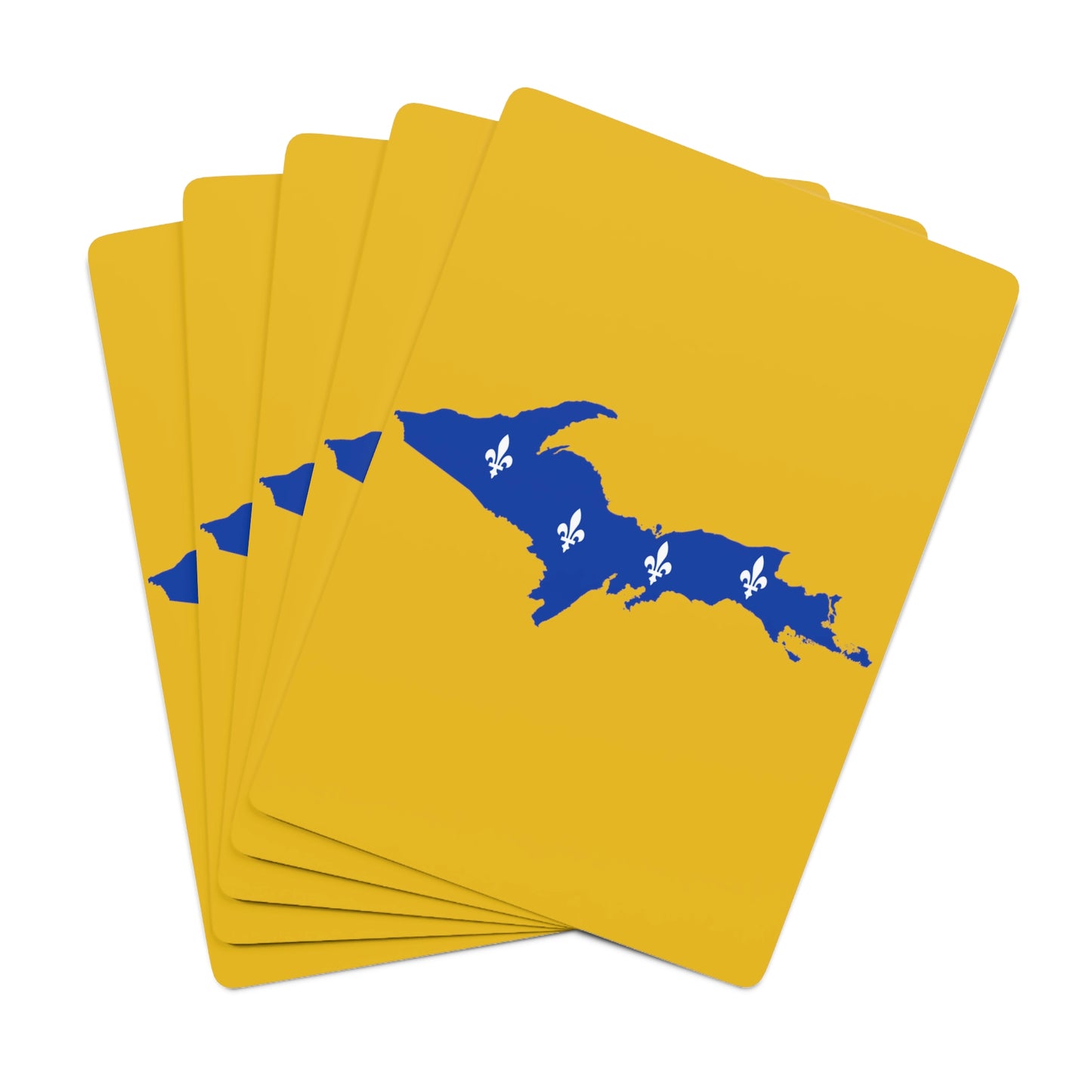 Michigan Upper Peninsula Poker Cards (Gold Color w/ UP Quebec Flag Outline)