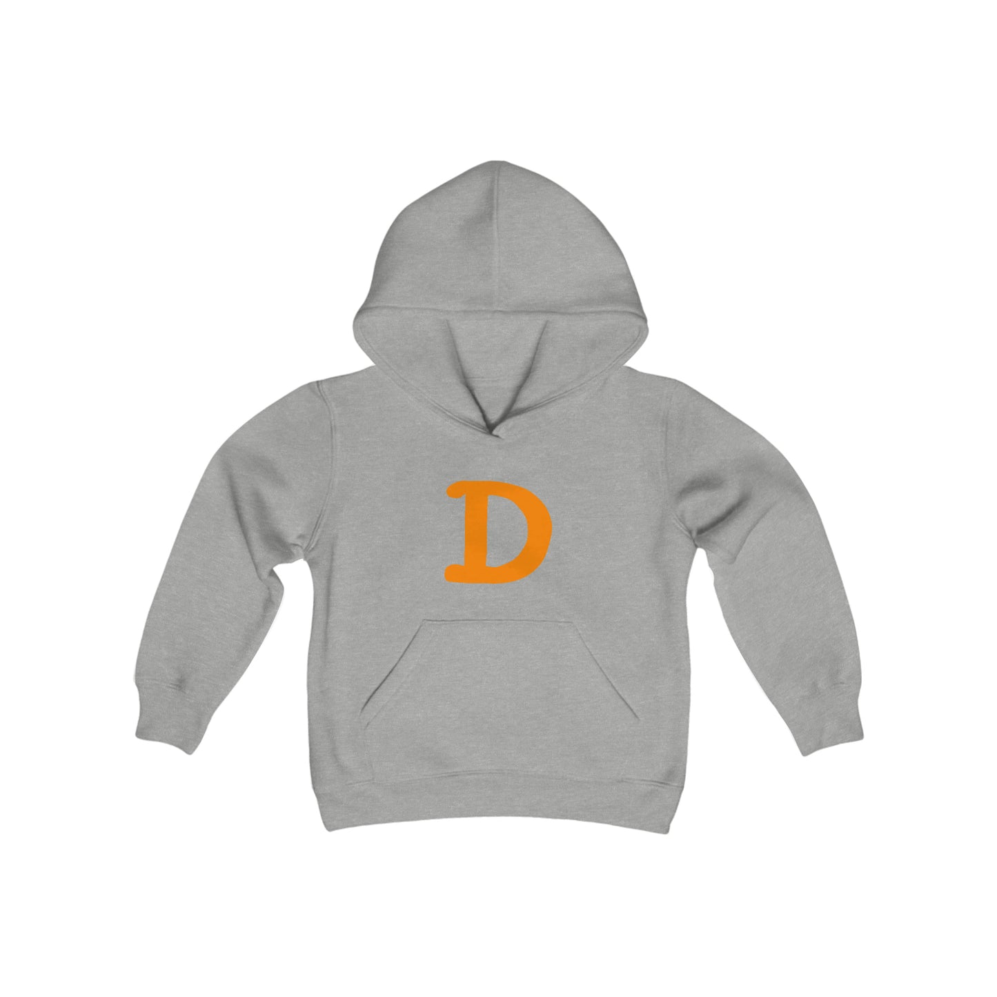 Detroit 'Old French D' Hoodie (Orange Full Body Outline) | Unisex Youth