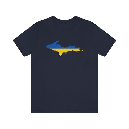 Michigan Upper Peninsula T-Shirt (w/ UP Ukraine Flag Outline) | Unisex Standard Fit