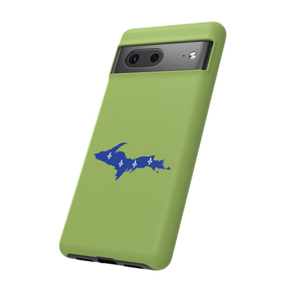 Michigan Upper Peninsula Tough Phone Case (Gooseberry Green w/ UP Quebec Flag Outline) | Samsung & Pixel Android