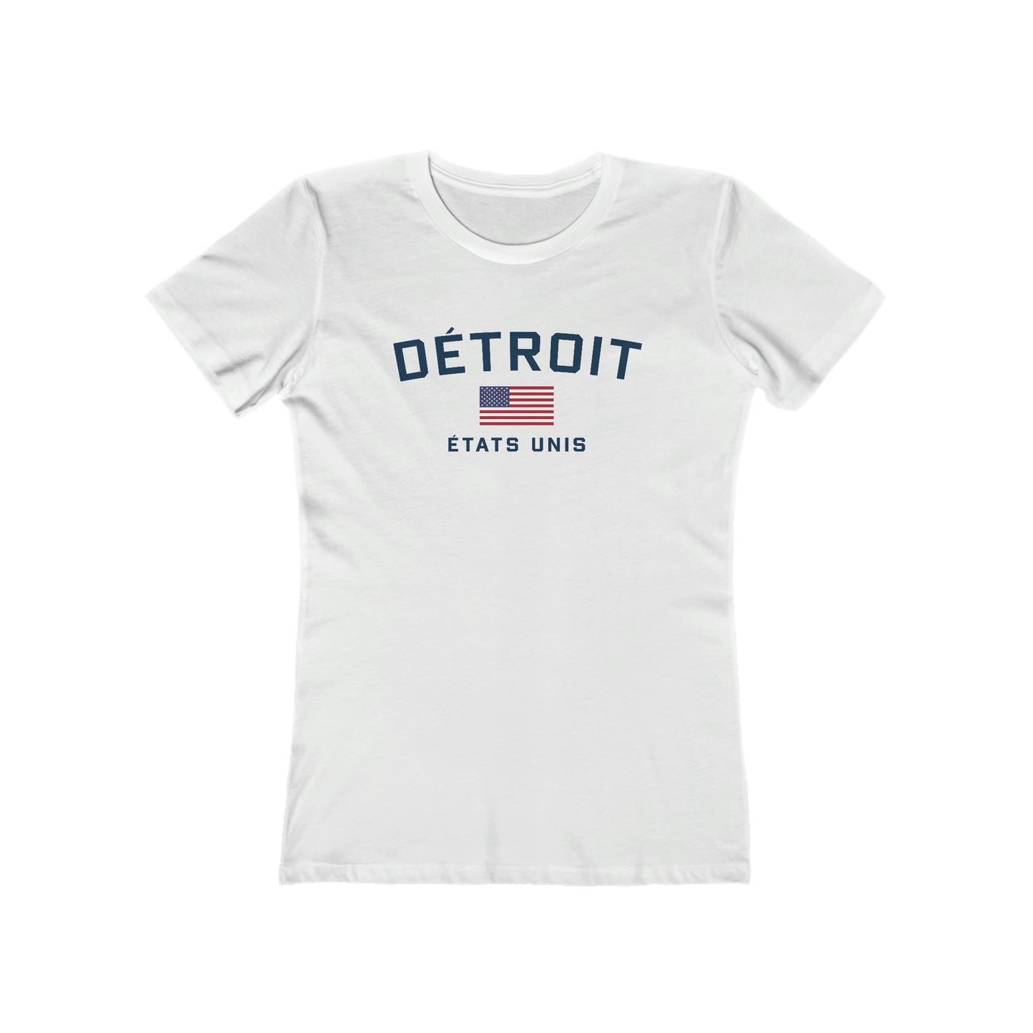 'Détroit États Unis' T-Shirt (w/USA Flag Outline) | Women's Boyfriend Cut