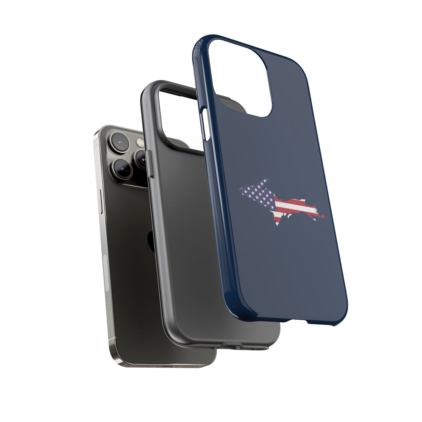 Michigan Upper Peninsula Tough Phone Case (Navy w/ UP USA Outline) | Apple iPhone