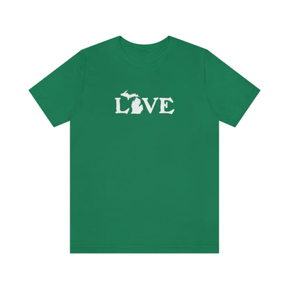 Michigan 'Love' T-Shirt (Woodcut Font) | Unisex Standard Fit