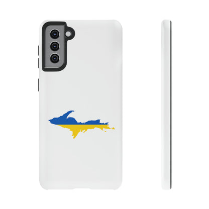 Michigan Upper Peninsula Tough Phone Case (w/ UP Ukraine Flag Outline) | Samsung & Pixel Android