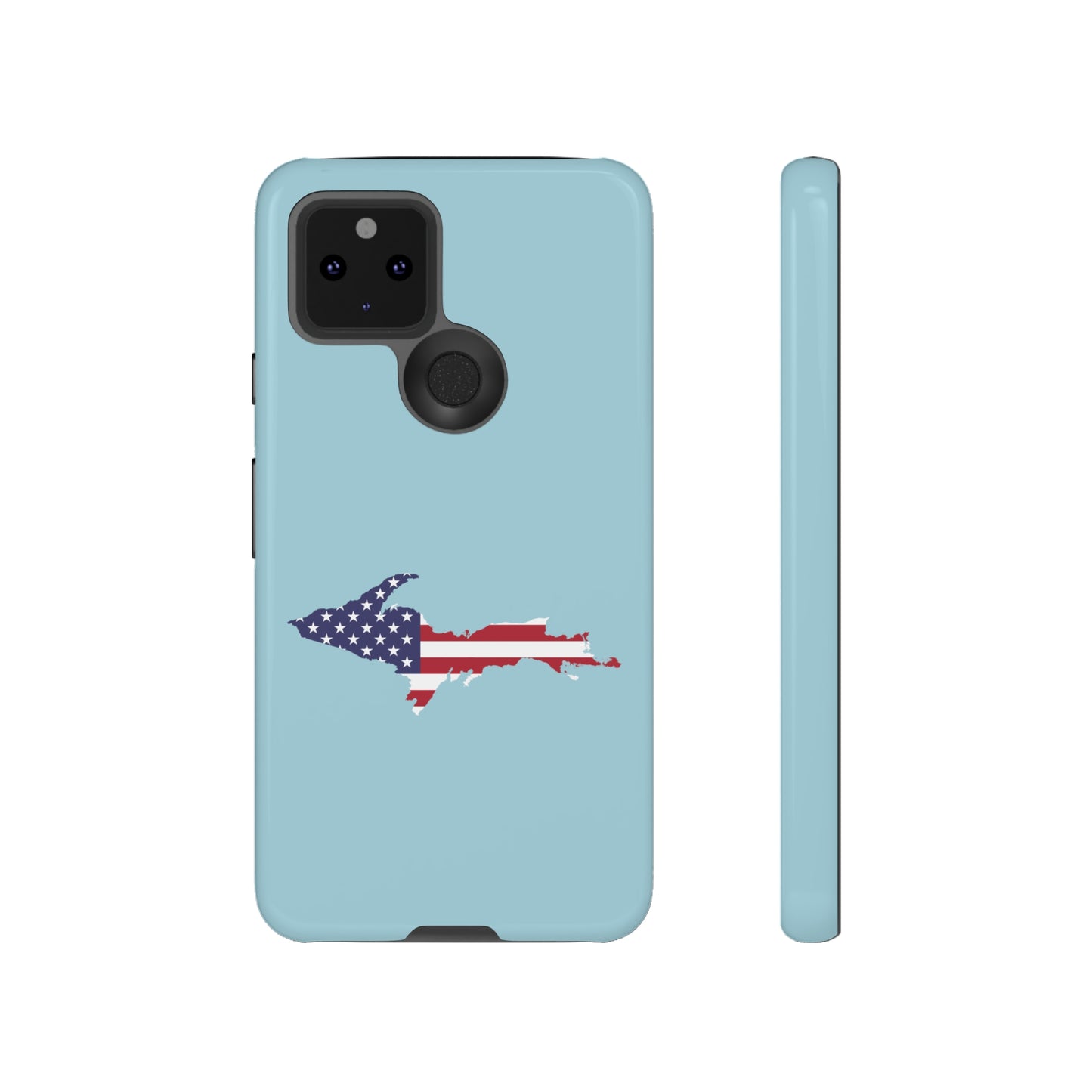 Michigan Upper Peninsula Tough Phone Case ('58 Caddie Blue w/ UP USA Flag Outline) | Samsung & Pixel Android