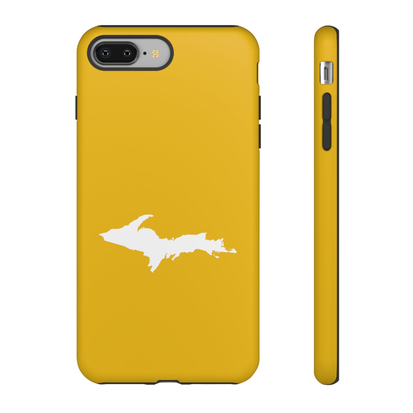 Michigan Upper Peninsula Tough Phone Case (Gold Color w/ UP Outline) | Apple iPhone