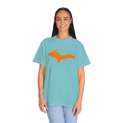 Michigan Upper Peninsula T-Shirt (w/ Orange UP Outline) | Unisex Garment-Dyed