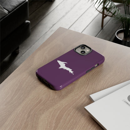 Michigan Upper Peninsula Tough Phone Case (Plum w/ UP Outline) | Apple iPhone