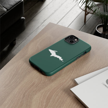 Michigan Upper Peninsula Tough Phone Case (Green w/ UP Outline) | Apple iPhone