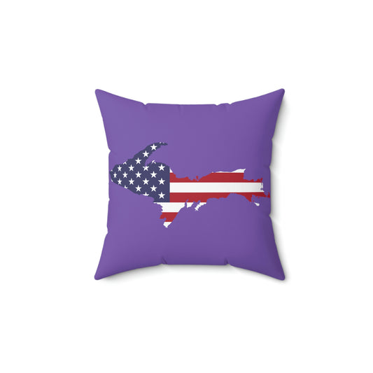 Michigan Upper Peninsula Accent Pillow (w/ UP USA Flag Outline) | Lake Iris