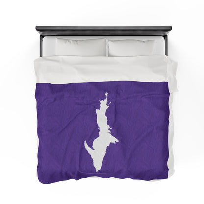 Michigan Upper Peninsula Plush Blanket (w/ UP Outline) | Lake Iris