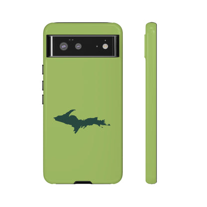 Michigan Upper Peninsula Tough Phone Case (Gooseberry Green w/ Green UP Outline) | Samsung & Pixel Android