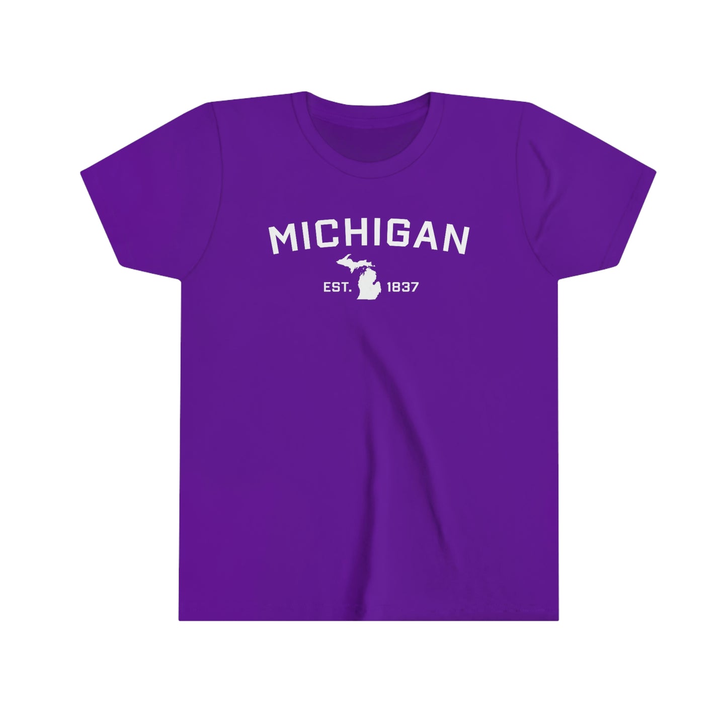 'Michigan EST 1837' T-Shirt (w/ MI Outline) | Youth Short Sleeve