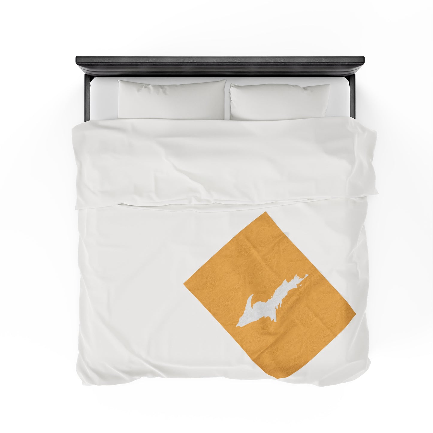 Michigan Upper Peninsula Plush Blanket (w/ UP Outline) | Citrine