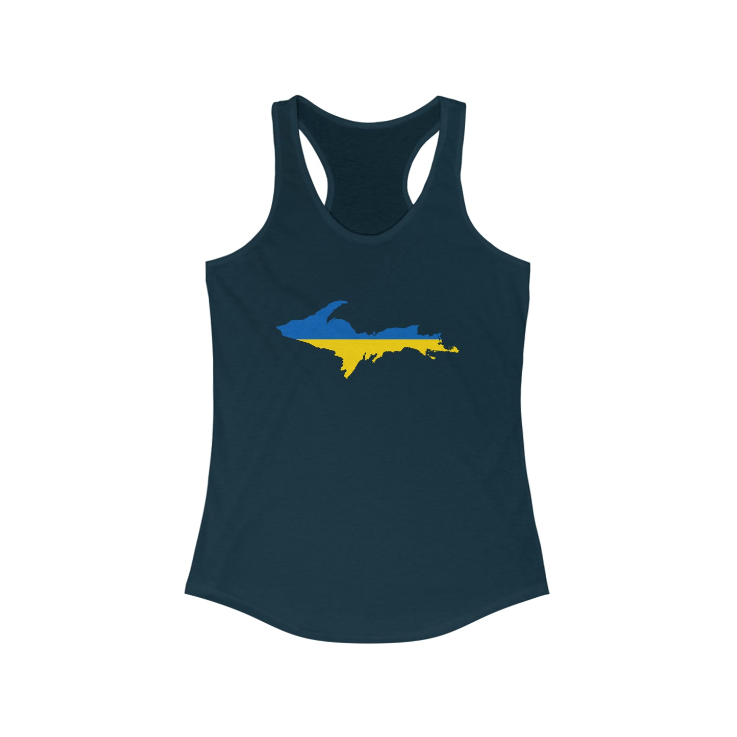 Michigan Upper Peninsula Tank Top (w/ UP Ukraine Flag Outline) | Women's Racerback