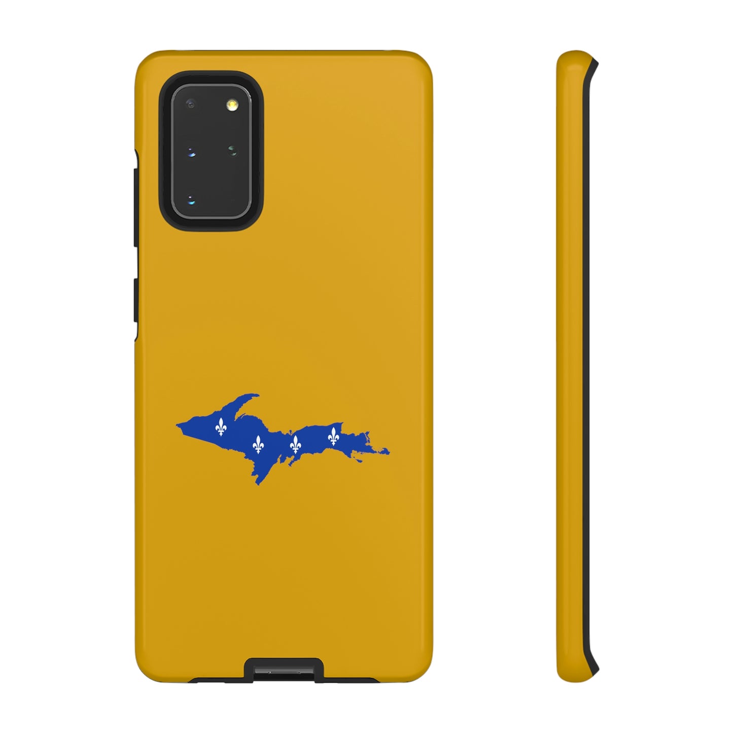 Michigan Upper Peninsula Tough Phone Case (Gold w/ UP Quebec Flag Outline) | Samsung & Pixel Android