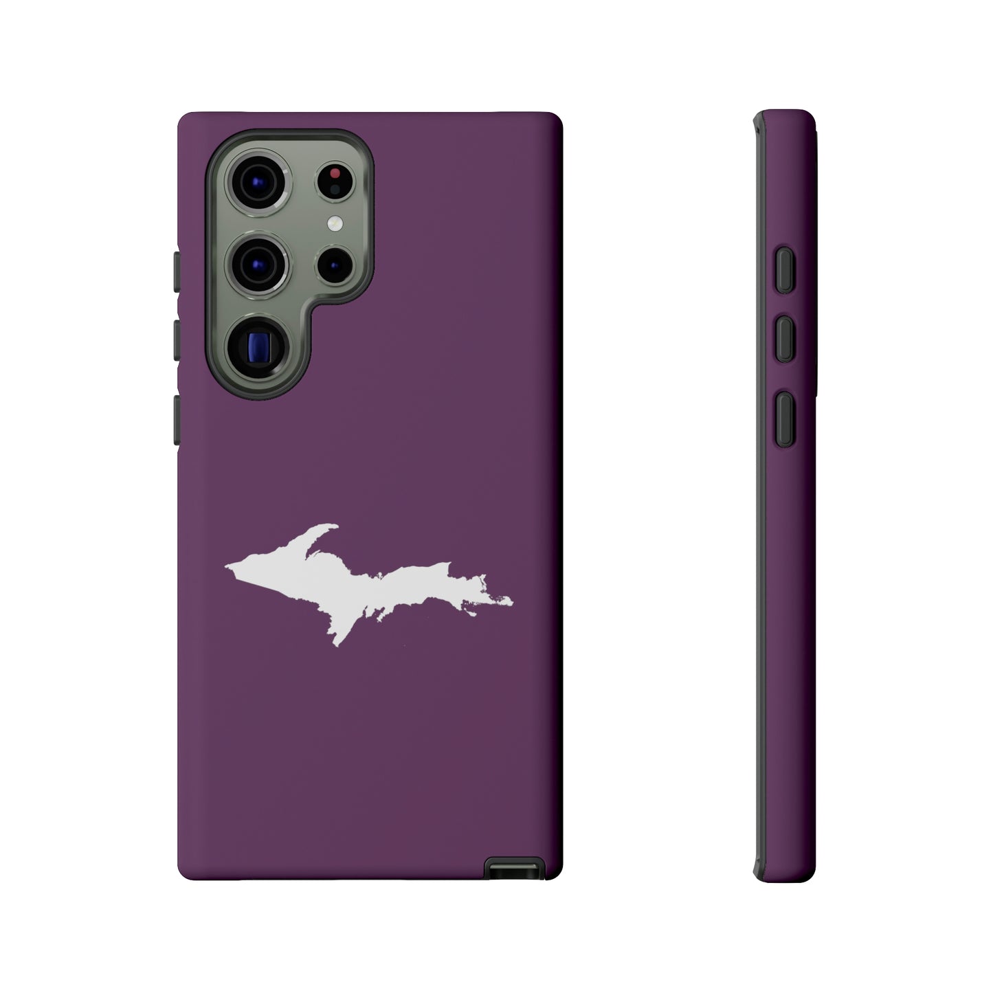 Michigan Upper Peninsula Tough Phone Case (Plum w/ UP Outline) | Samsung & Pixel Android