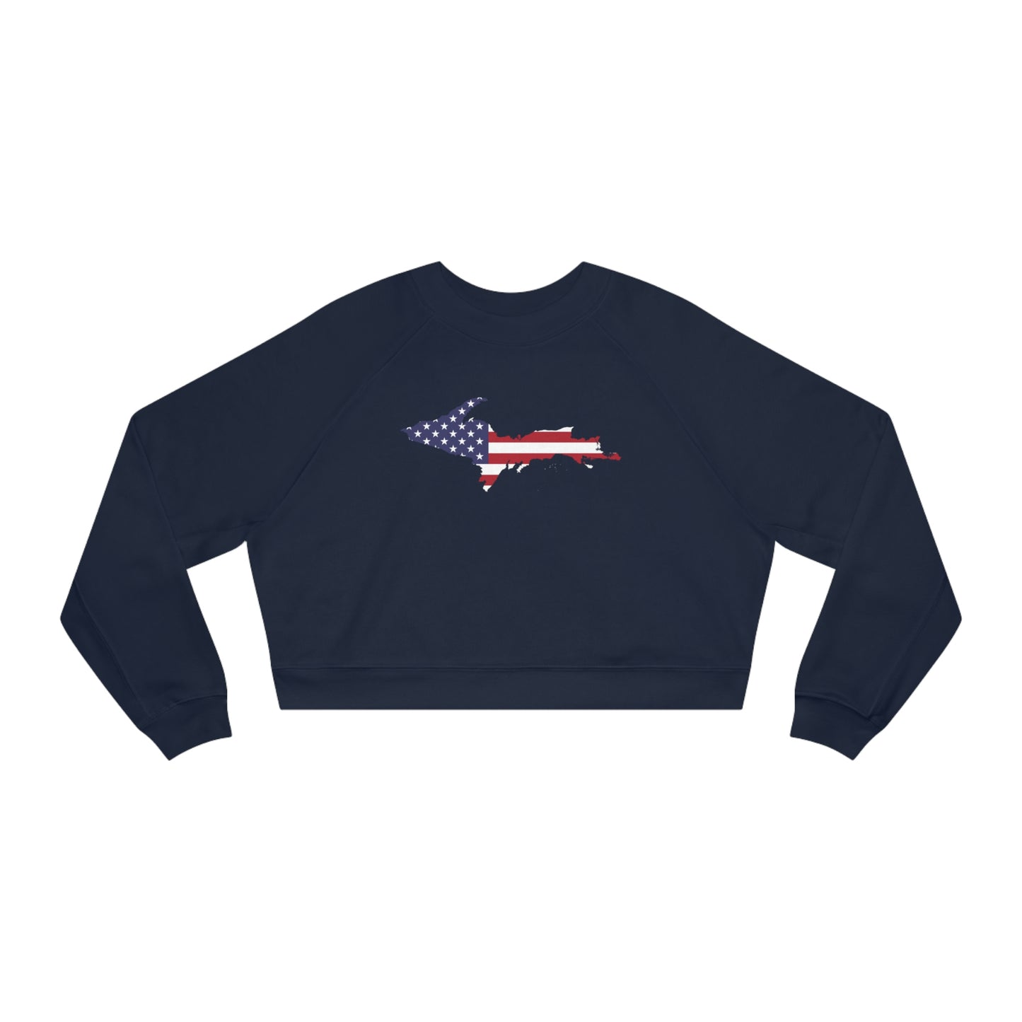 Michigan Upper Peninsula Sweatshirt (w/ UP USA Flag Outline) | Cropped Mid-Length