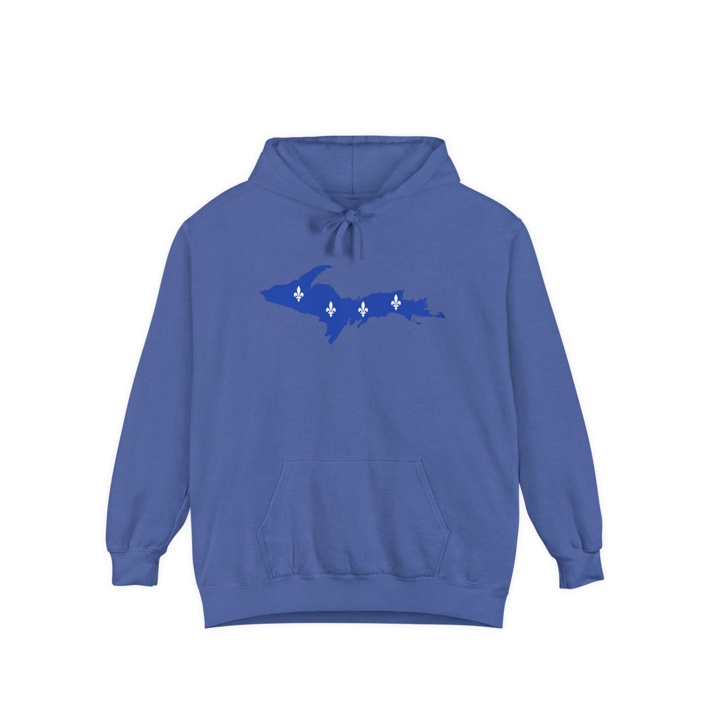 Michigan Upper Peninsula Hoodie (w/ UP Quebec Flag Outline) | Unisex Garment-Dyed