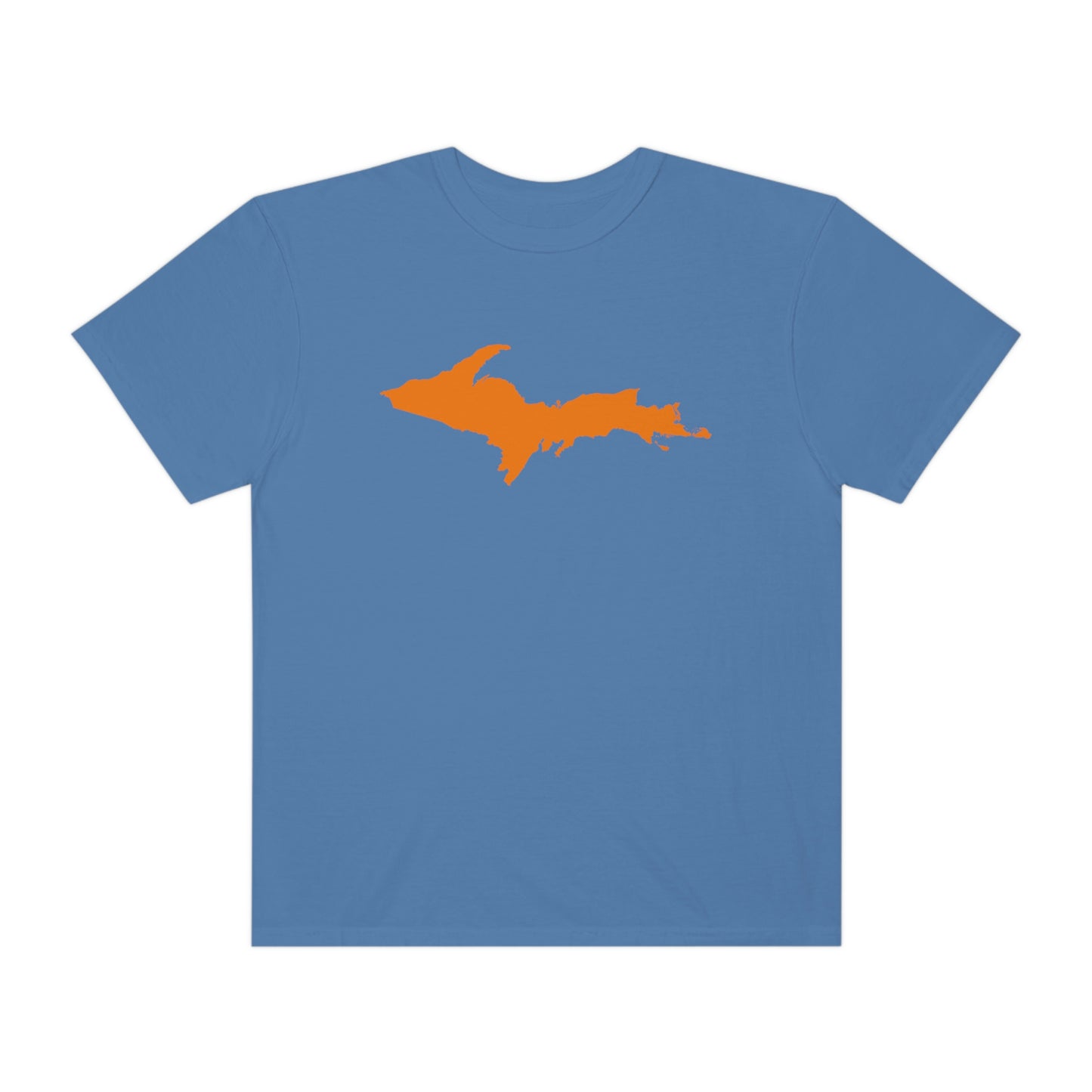 Michigan Upper Peninsula T-Shirt (w/ Orange UP Outline) | Unisex Garment-Dyed