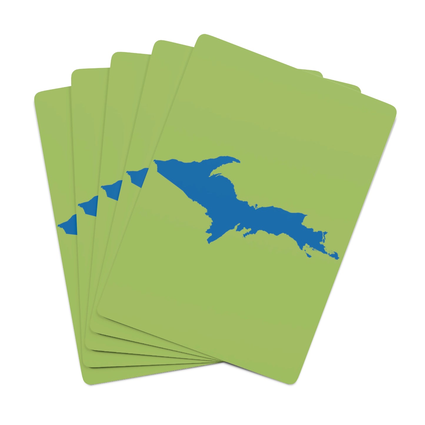 Michigan Upper Peninsula Poker Cards (Gooseberry Green w/ Azure UP Outline)