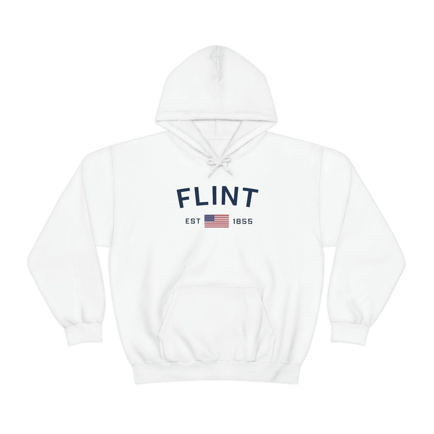 'Flint EST 1855' Hoodie (w/USA Flag Outline) | Unisex Standard