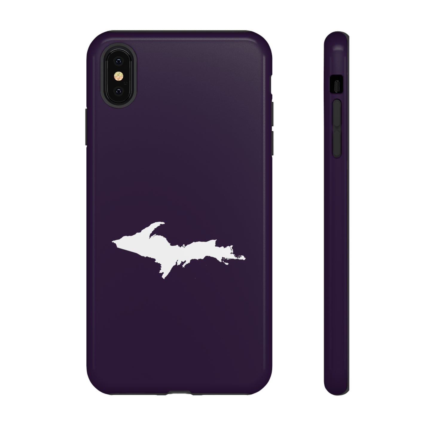 Michigan Upper Peninsula Tough Phone Case (Blackcurrant w/ UP Outline) | Apple iPhone