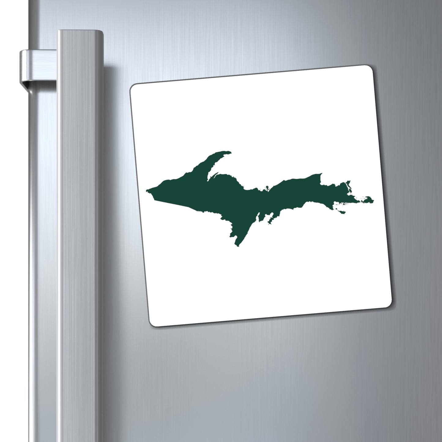 Michigan Upper Peninsula Square Magnet (w/ Green UP Outline)