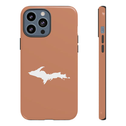 Michigan Upper Peninsula Tough Phone Case (Copper Color w/ UP Outline) | Apple iPhone