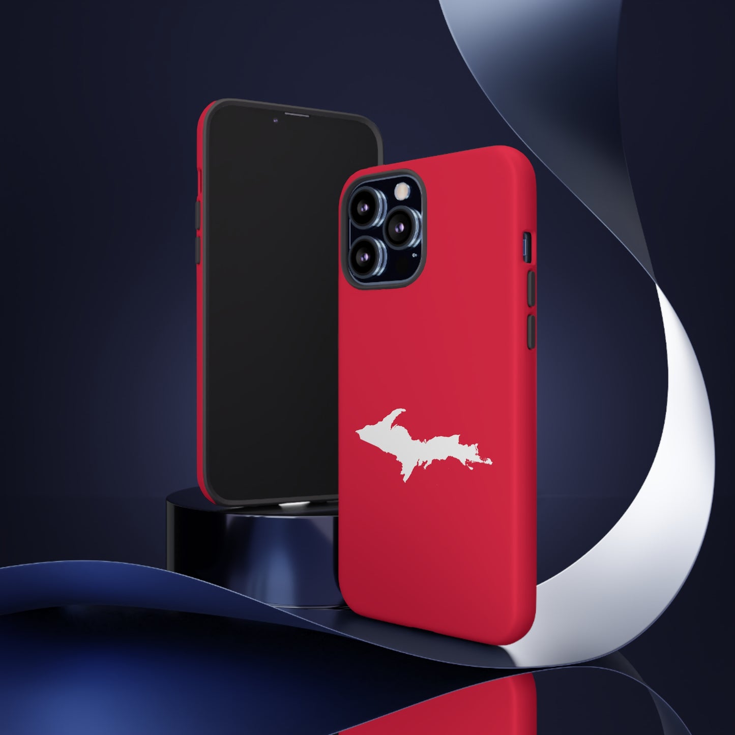 Michigan Upper Peninsula Tough Phone Case (Lighthouse Red w/ UP Outline) | Apple iPhone