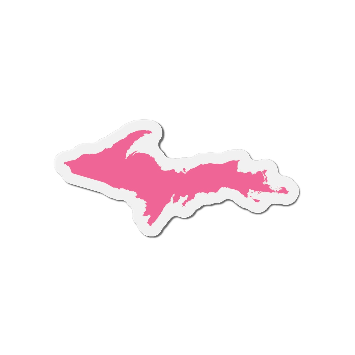 Michigan Upper Peninsula Kiss Cut Magnet (w/ Pink UP Outline)