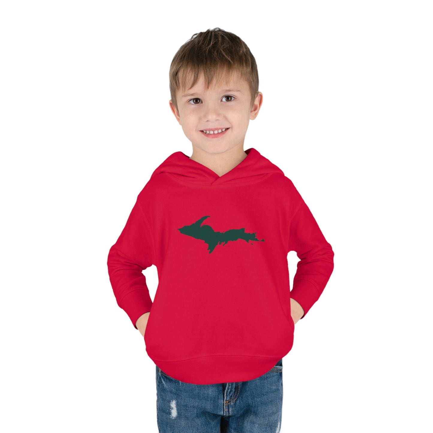 Michigan Upper Peninsula Hoodie (w/ Green UP Outline) | Unisex Toddler