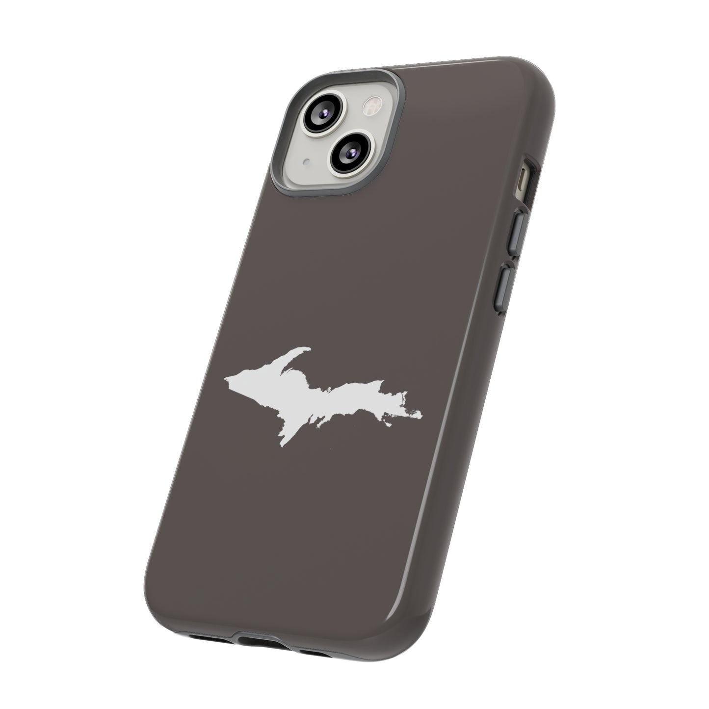 Michigan Upper Peninsula Tough Phone Case (Warren Tank Grey w/ UP Outline) | Apple iPhone