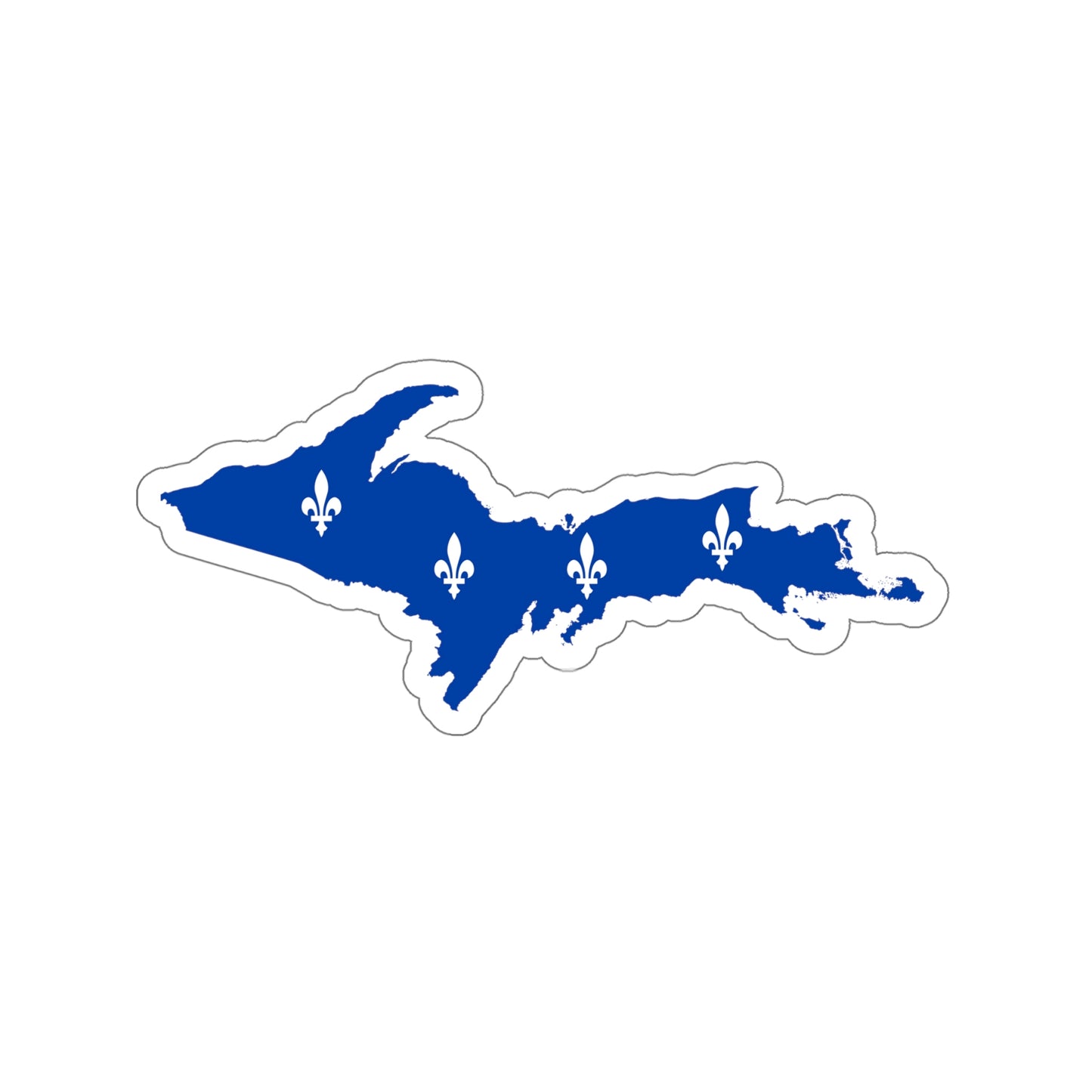 Michigan Upper Peninsula Die Cut Stickers (w/ UP Quebec Flag Outline) | Indoor/Outdoor