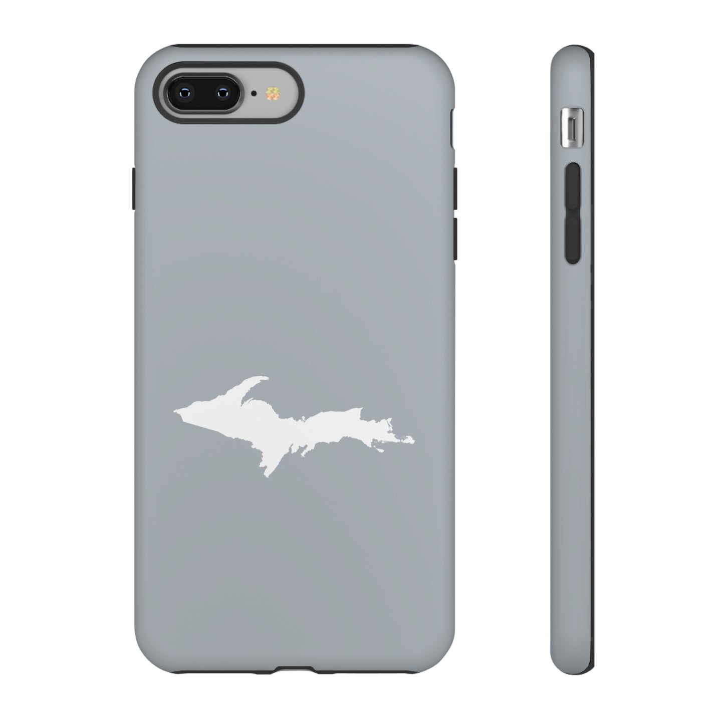 Michigan Upper Peninsula Tough Phone Case (Silver w/ UP Outline) | Apple iPhone