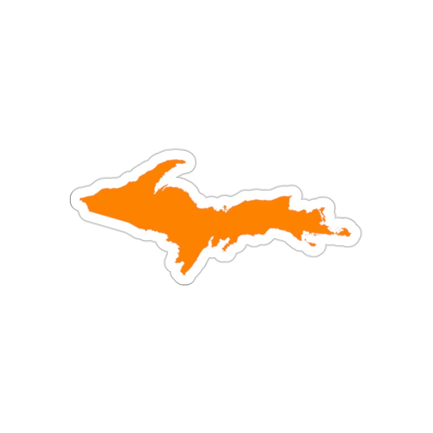 Michigan Upper Peninsula Die Cut Stickers (w/ Orange UP Outline) | Indoor/Outdoor