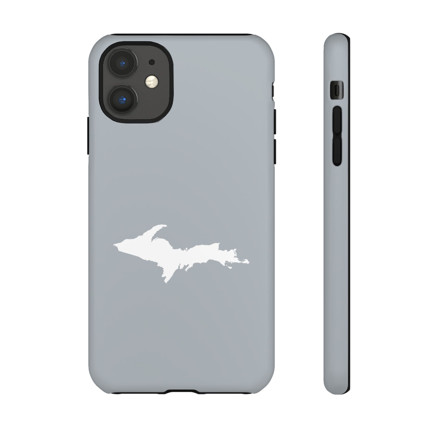 Michigan Upper Peninsula Tough Phone Case (Silver w/ UP Outline) | Apple iPhone