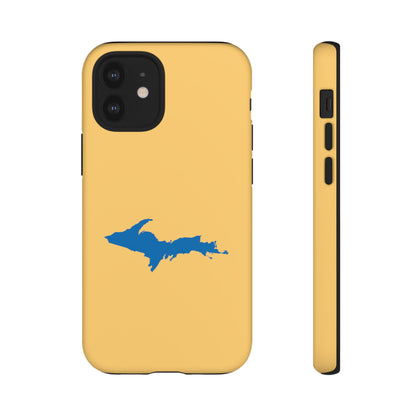 Michigan Upper Peninsula Tough Phone Case (Citrine w/ Azure UP Outline) | Apple iPhone