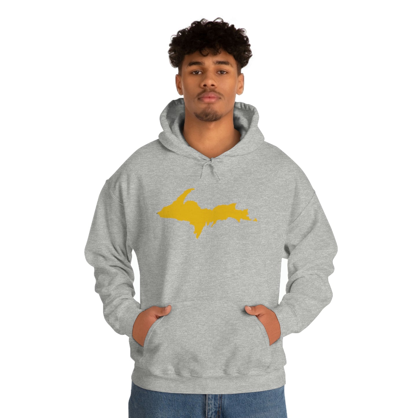 Michigan Upper Peninsula Hoodie (w/ Gold U.P. Outline) | Unisex Standard